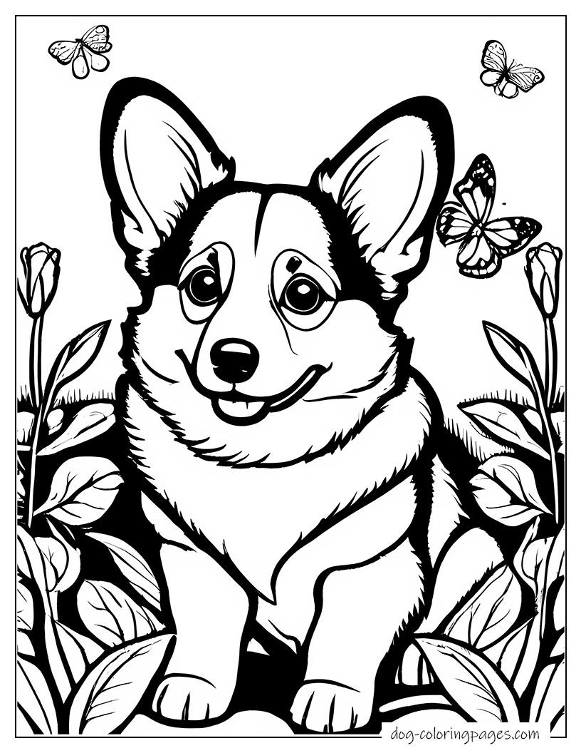 Corgi And Butterfly