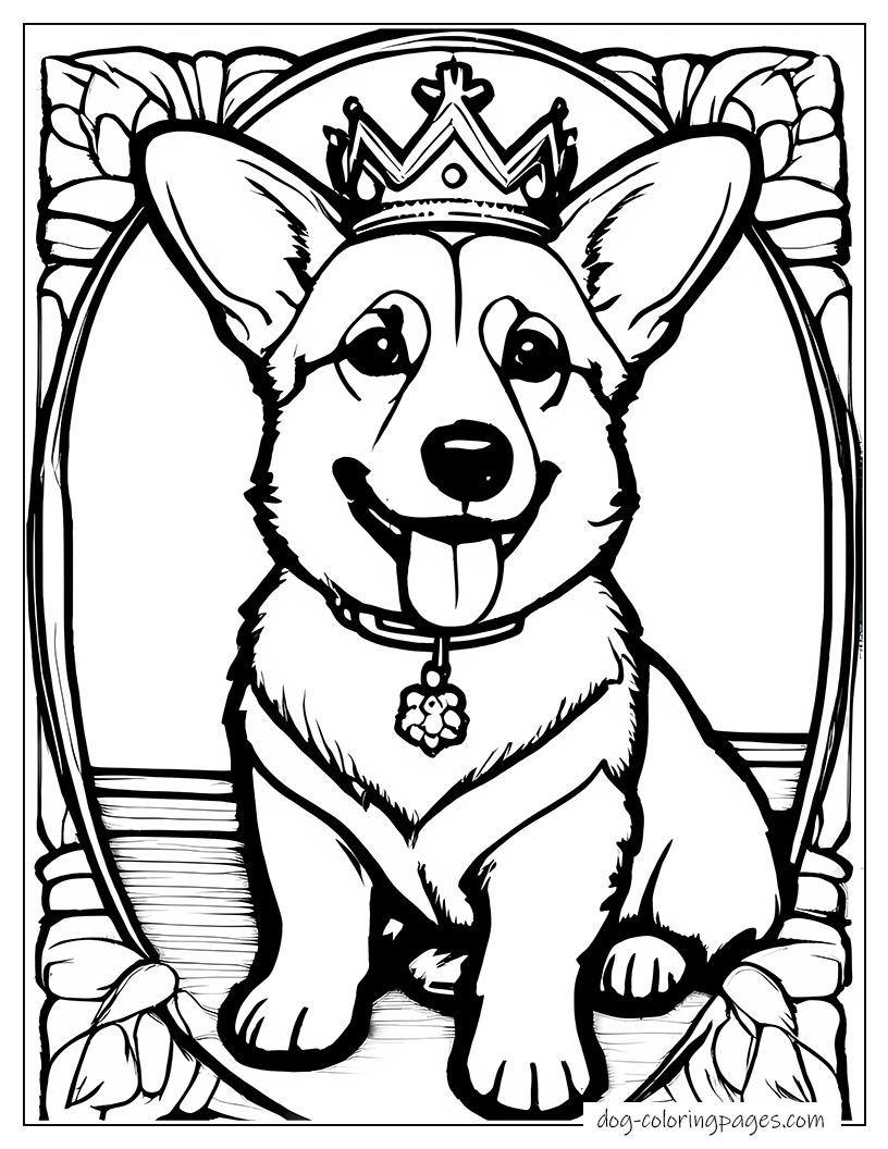 Corgi Full Body Wearing Crown