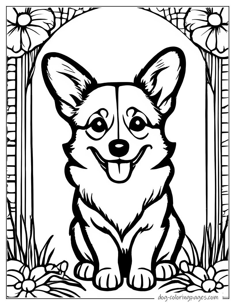 Corgi In Front Of Door