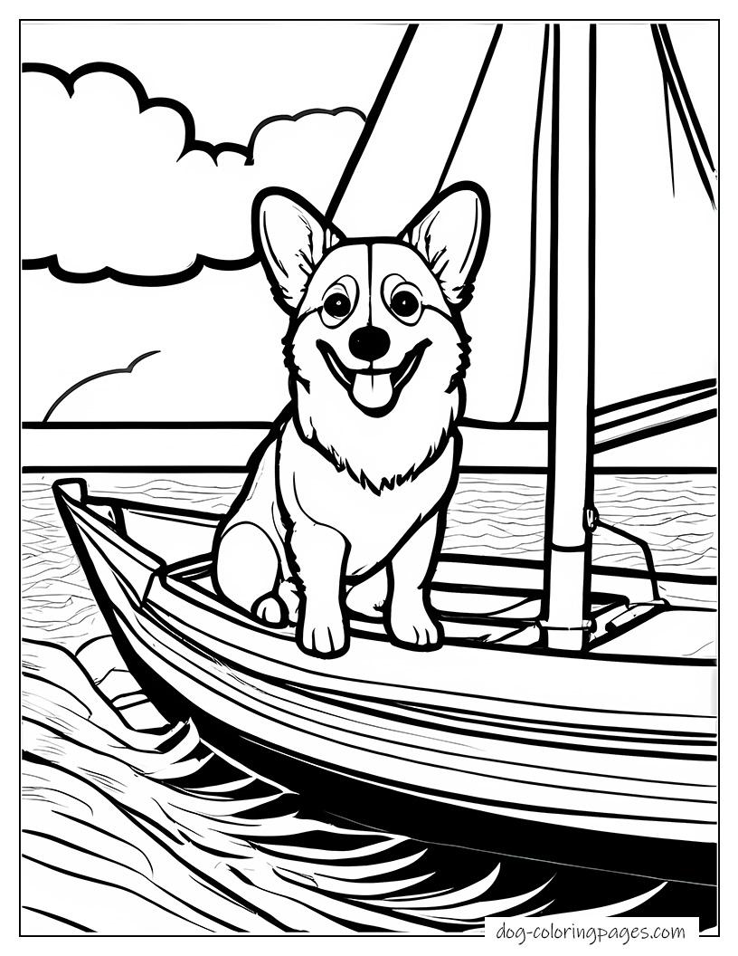 Corgi On Boat